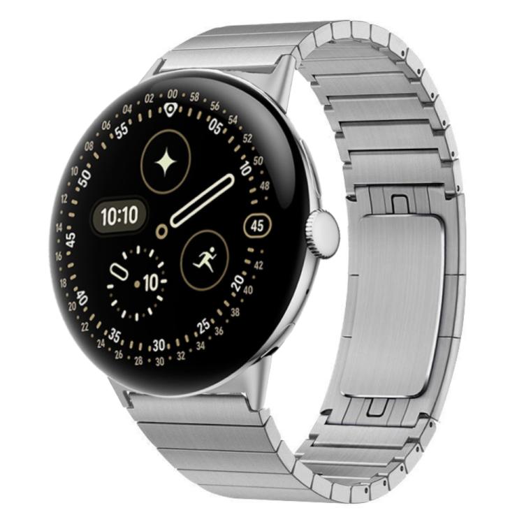 One Bead Folding Buckle Side Release Stainless Steel Watch Band, For Google Pixel Watch 5 / 4 / 3 45mm
