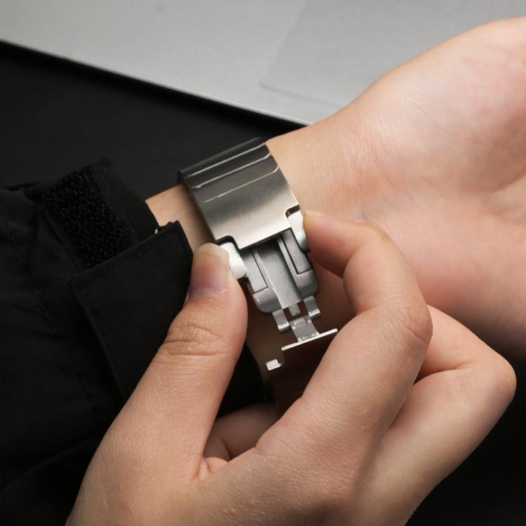 One Bead Folding Buckle Side Release Stainless Steel Watch Band, For Google Pixel Watch 5 / 4 / 3 45mm