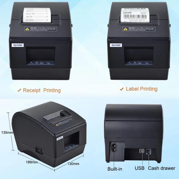 Xprinter XP-236BL 58mm USB+Ethernet Port Computer Version Thermal Barcode Label Printer, XP-236BL  USB