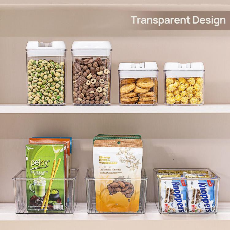 Four-Compartment Desktop Organizer Storage Box Removable Dividers Clear Storage Box