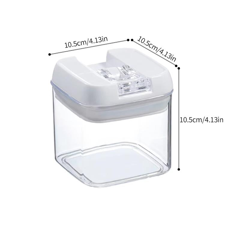 Food storage container set, clear square body with white locking lid and latching knob