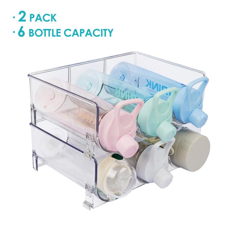 Refrigerator Beverage Organizer Storage Rack Food Grade PET Clear Wine Storage Stand
