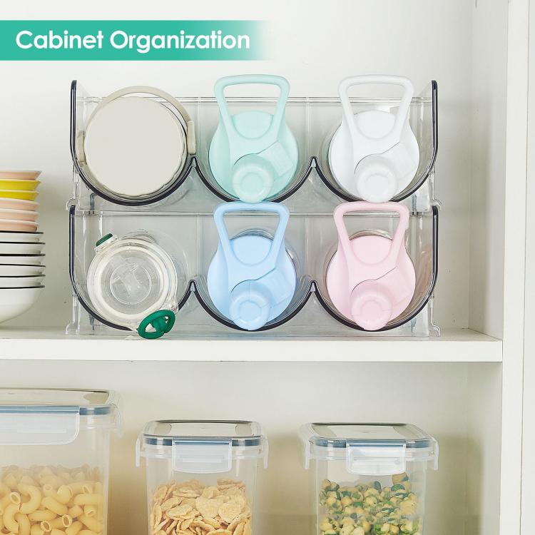 Refrigerator Beverage Organizer Storage Rack Food Grade PET Clear Wine Storage Stand