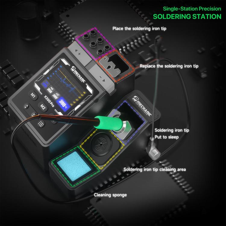 MECHANIC X200 Pro Pen-Style Smart Temperature-Adjustable Soldering Station, EU Plug, US Plug