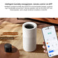 White no-mist humidifier with top ambient screen showing humidity reading
