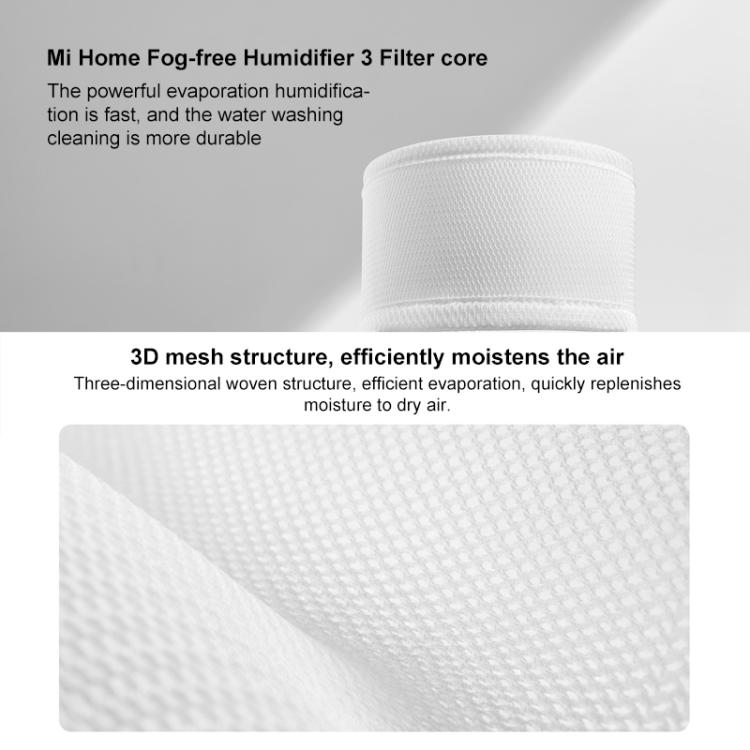 White 3D mesh humidifier filter core with textured woven surface