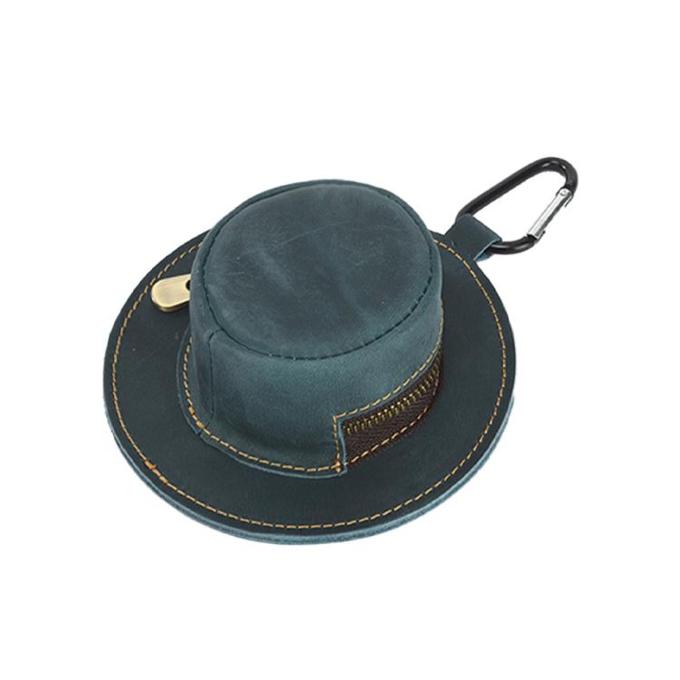 Crazy Horse Genuine Leather Retro Hat Design Coin Purse Small Wallet Waist Pouch
