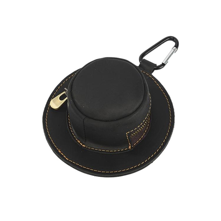Crazy Horse Genuine Leather Retro Hat Design Coin Purse Small Wallet Waist Pouch