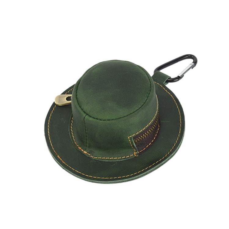 Crazy Horse Genuine Leather Retro Hat Design Coin Purse Small Wallet Waist Pouch