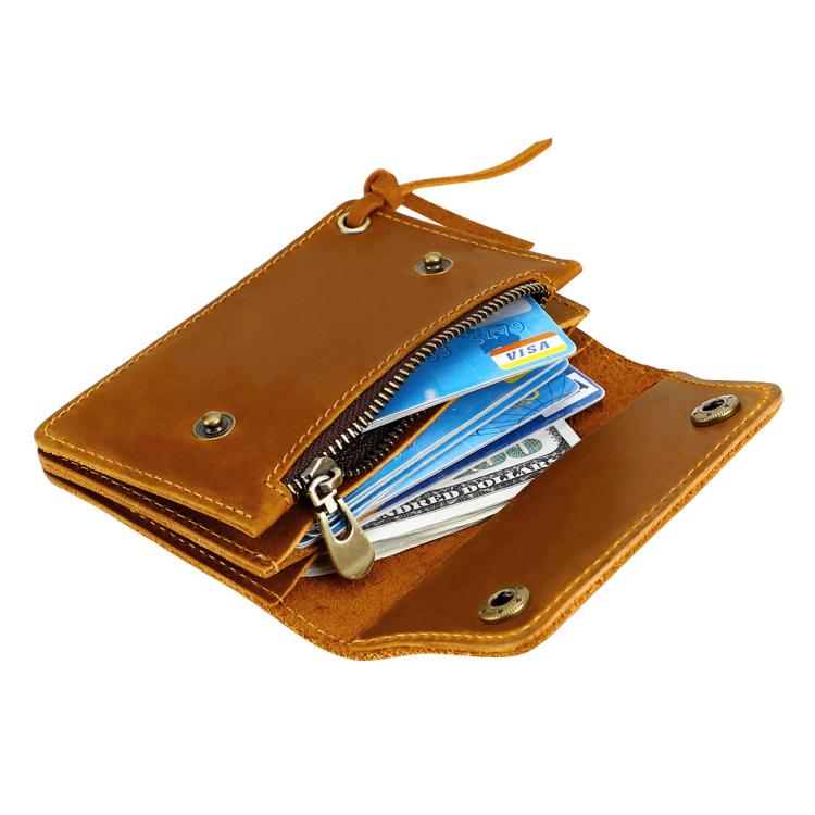 Vintage Crazy Horse Genuine Leather Small Wallet Zipper Coin Purse