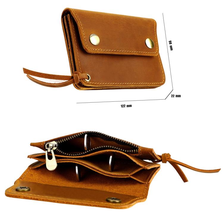 Vintage Crazy Horse Genuine Leather Small Wallet Zipper Coin Purse