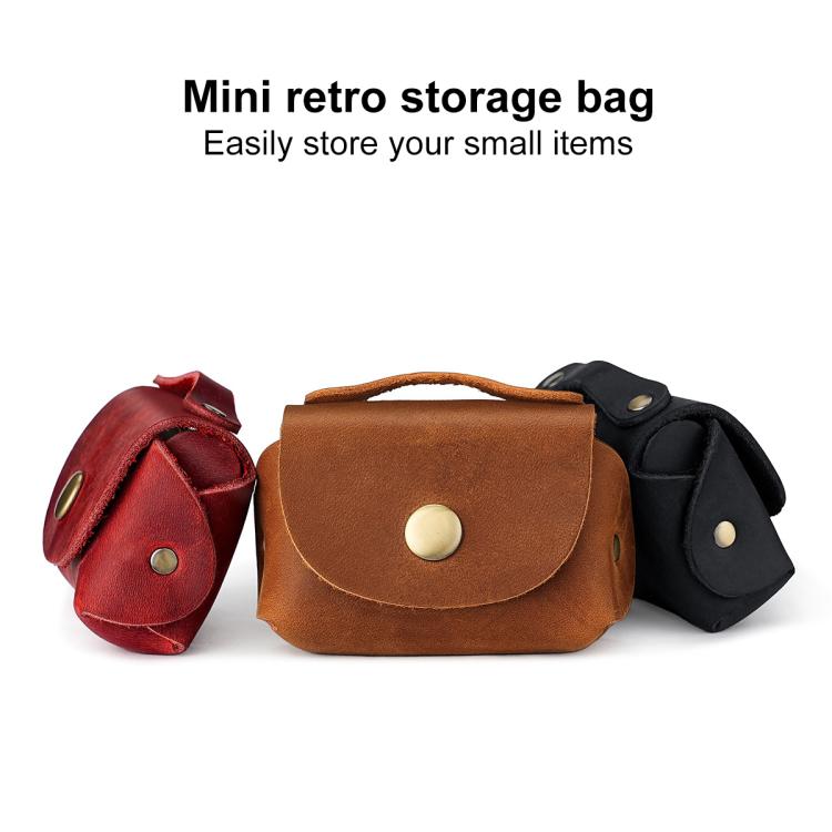 Vintage Genuine Leather Mini Wallet Coin Purse Storage Bag