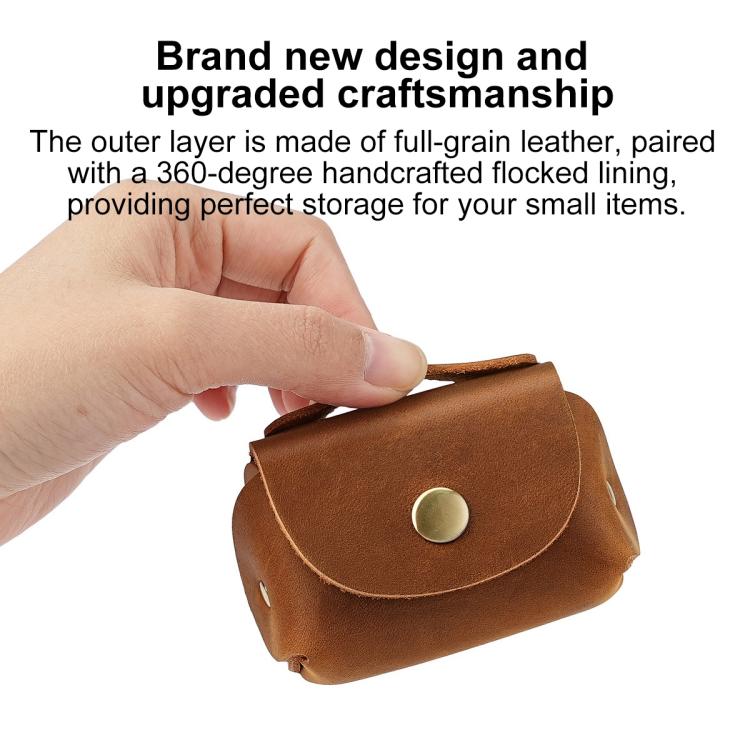 Vintage Genuine Leather Mini Wallet Coin Purse Storage Bag