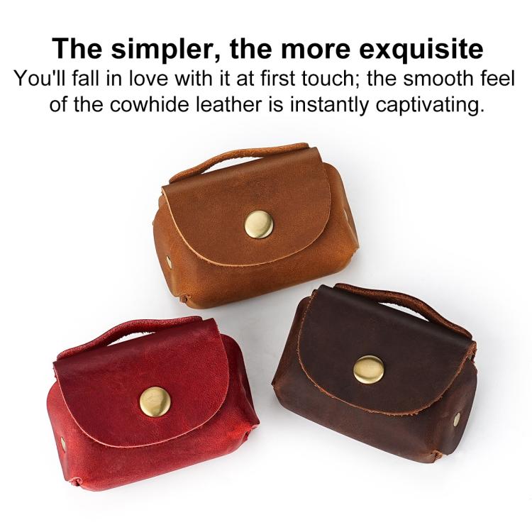 Vintage Genuine Leather Mini Wallet Coin Purse Storage Bag
