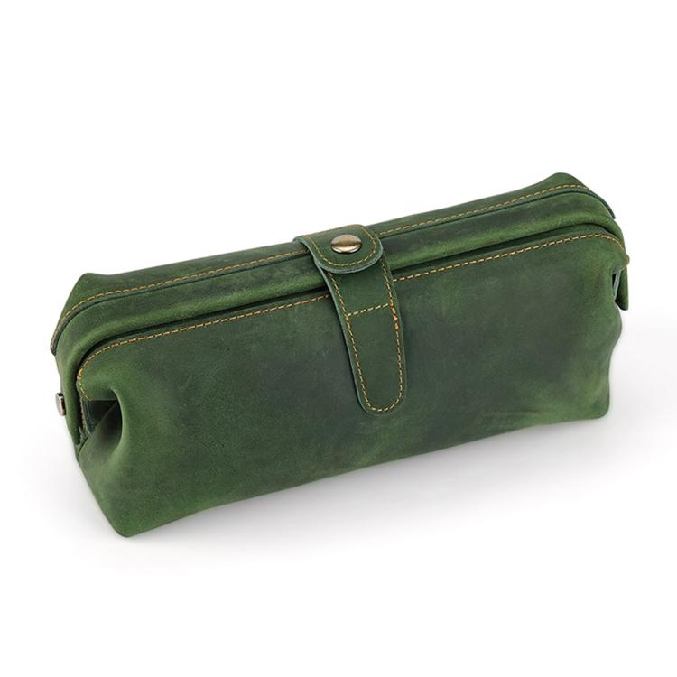 Vintage Genuine Leather Large Capacity Clutch Bag Cosmetics Antique Storage Bag