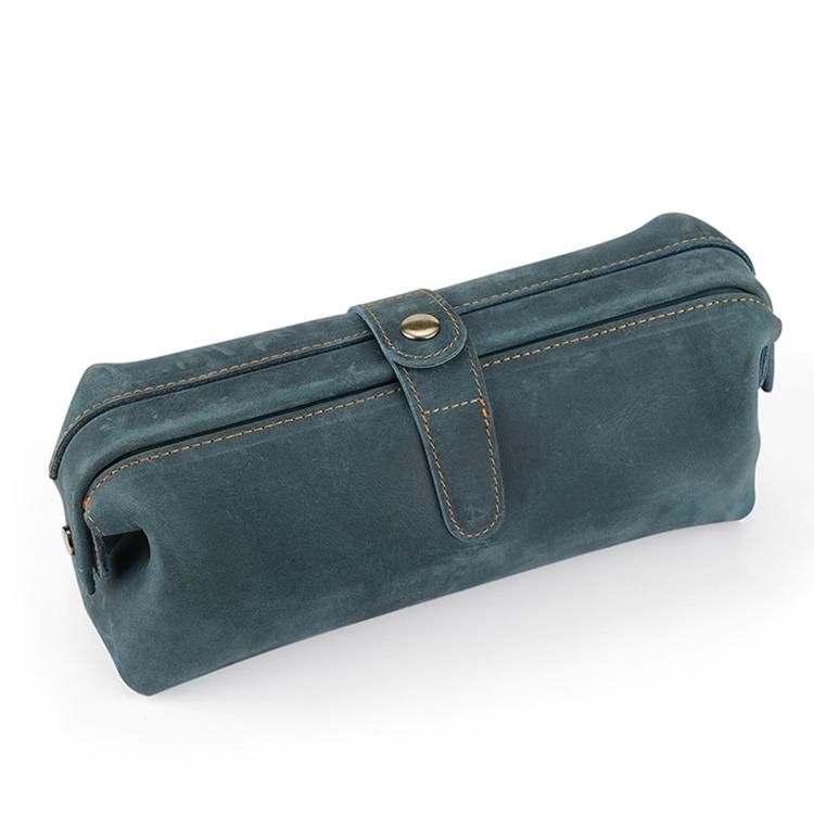 Vintage Genuine Leather Large Capacity Clutch Bag Cosmetics Antique Storage Bag