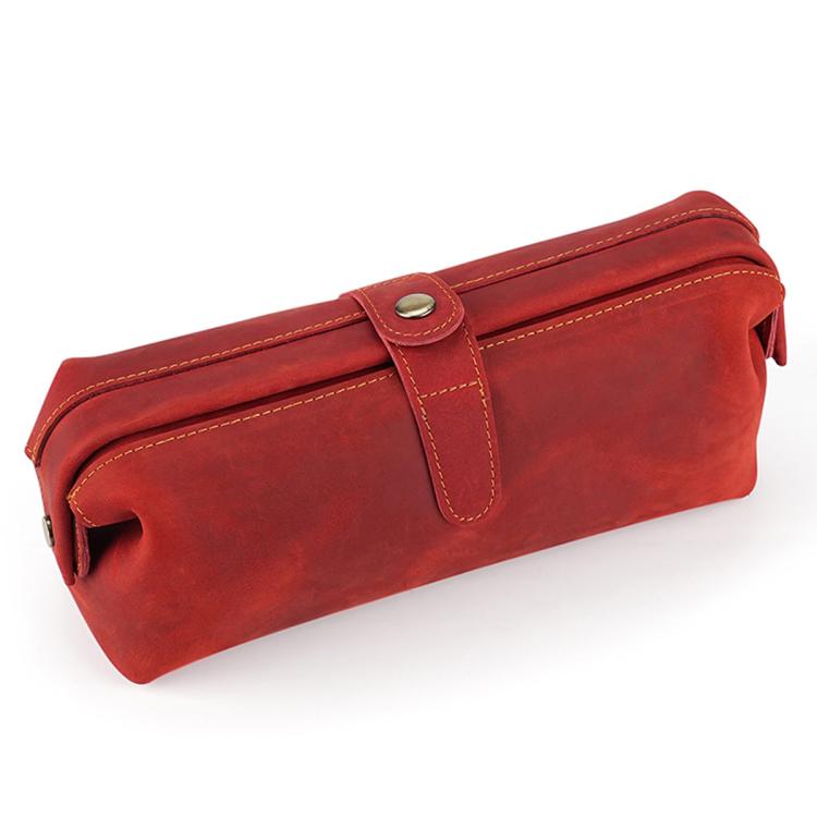 Vintage Genuine Leather Large Capacity Clutch Bag Cosmetics Antique Storage Bag