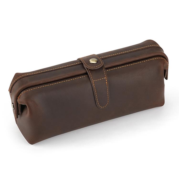 Vintage Genuine Leather Large Capacity Clutch Bag Cosmetics Antique Storage Bag