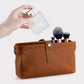 Vintage Genuine Leather Large Capacity Clutch Bag Cosmetics Antique Storage Bag