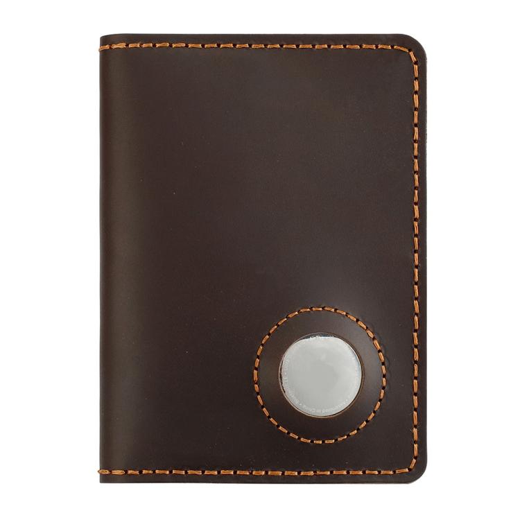 Vintage Genuine Leather Passport Holder Card Bag with Tracker Slot