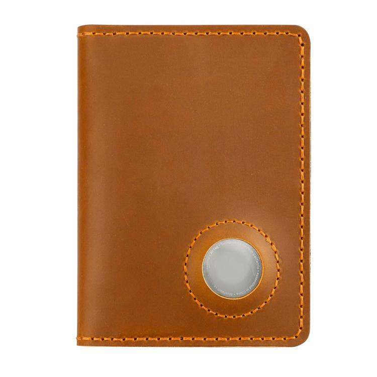 Vintage Genuine Leather Passport Holder Card Bag with Tracker Slot