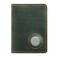 Vintage Genuine Leather Passport Holder Card Bag with Tracker Slot