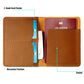 Vintage Genuine Leather Passport Holder Card Bag with Tracker Slot