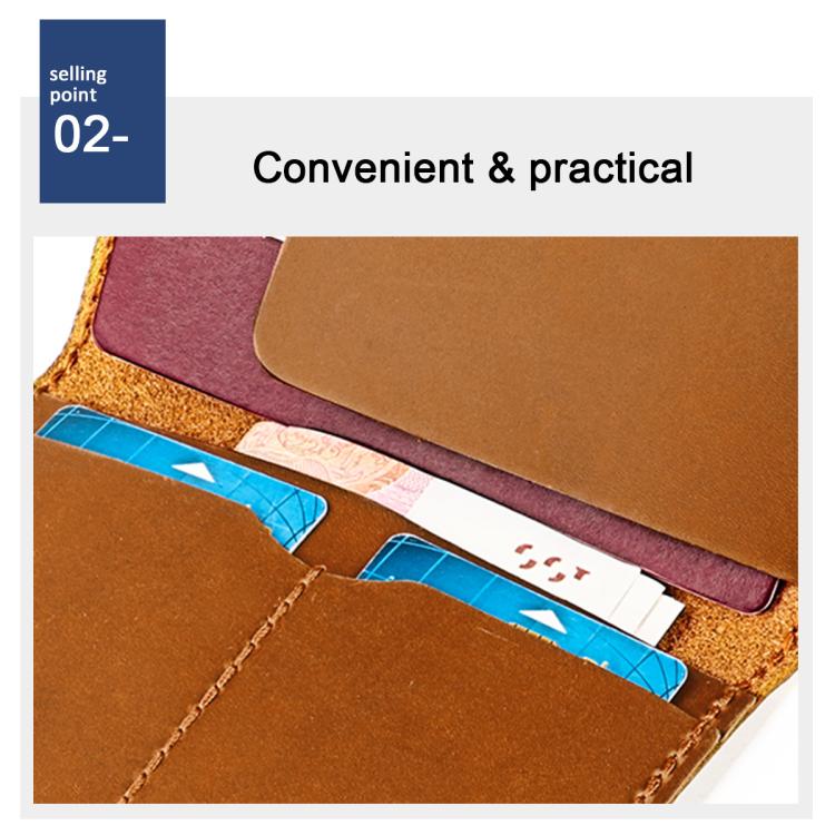Vintage Genuine Leather Passport Holder Card Bag with Tracker Slot