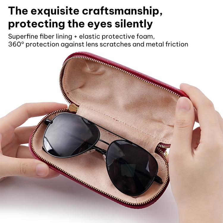 Vegetable Tanned Leather Pressure Resistant Sunglasses Storage Box