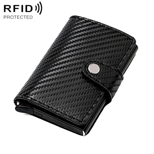 KB237 Carbon Fiber Texture RFID Aluminum Alloy Multi-card Wallet