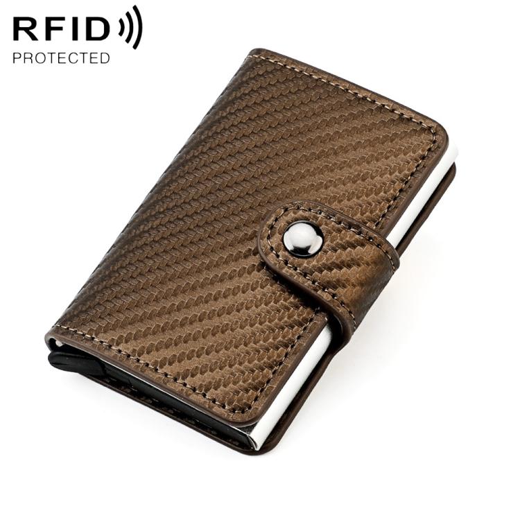 KB237 Carbon Fiber Texture RFID Aluminum Alloy Multi-card Wallet