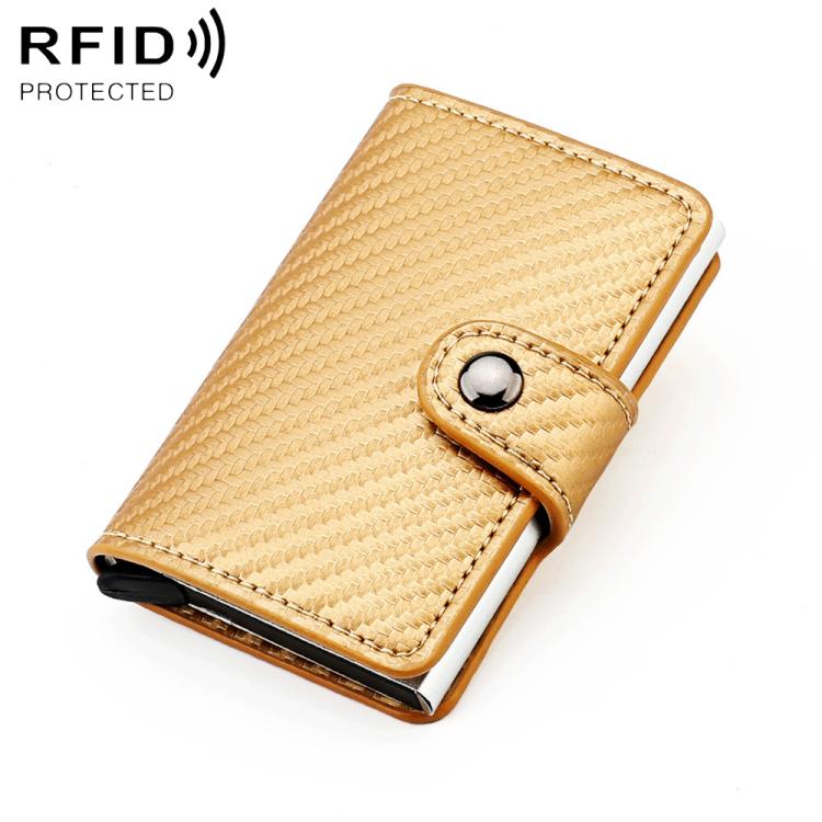KB237 Carbon Fiber Texture RFID Aluminum Alloy Multi-card Wallet