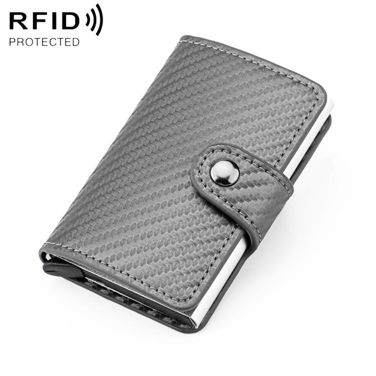 KB237 Carbon Fiber Texture RFID Aluminum Alloy Multi-card Wallet
