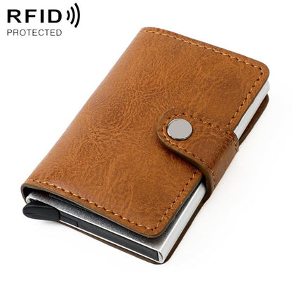 KB239 Crazy Horse Texture RFID Aluminum Alloy Multi-card Wallet