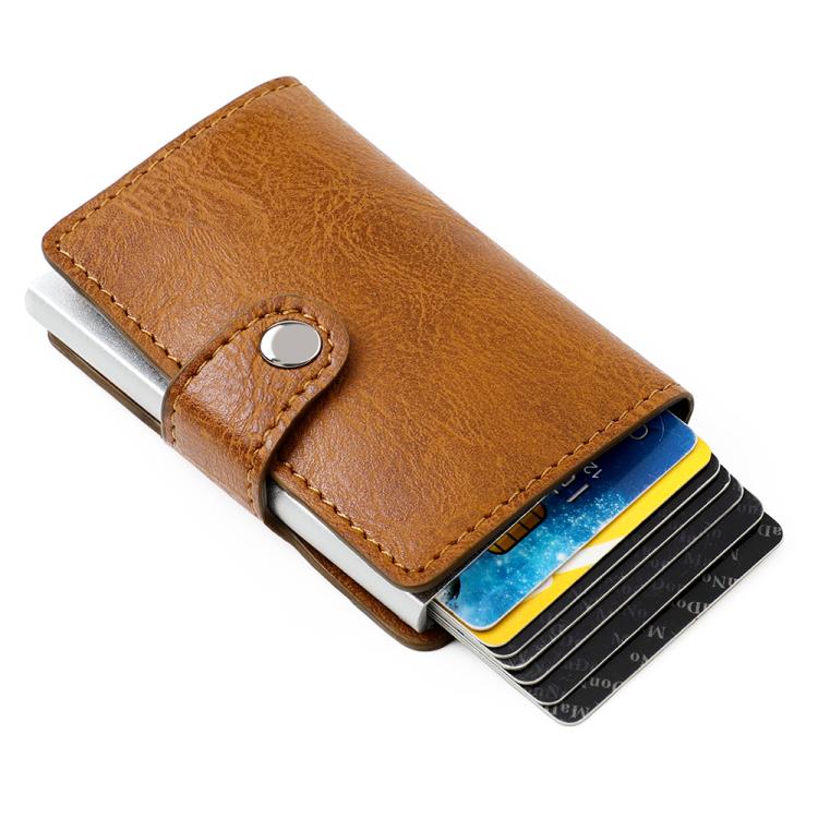 KB239 Crazy Horse Texture RFID Aluminum Alloy Multi-card Wallet