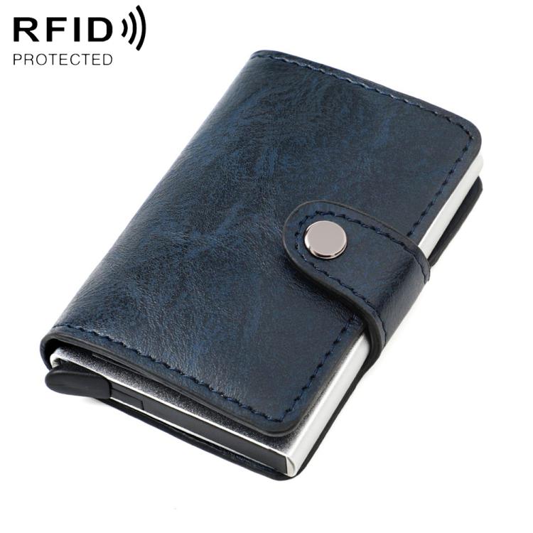 KB239 Crazy Horse Texture RFID Aluminum Alloy Multi-card Wallet
