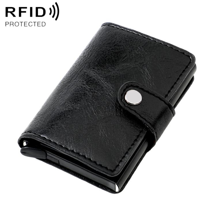 KB239 Crazy Horse Texture RFID Aluminum Alloy Multi-card Wallet