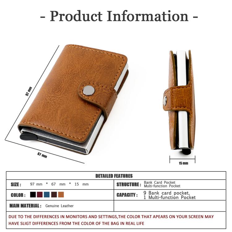 KB239 Crazy Horse Texture RFID Aluminum Alloy Multi-card Wallet
