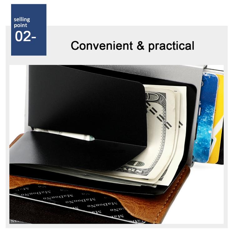 KB239 Crazy Horse Texture RFID Aluminum Alloy Multi-card Wallet