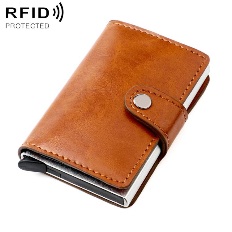 KB238 Oil Wax Texture RFID Aluminum Alloy Multi-card Wallet