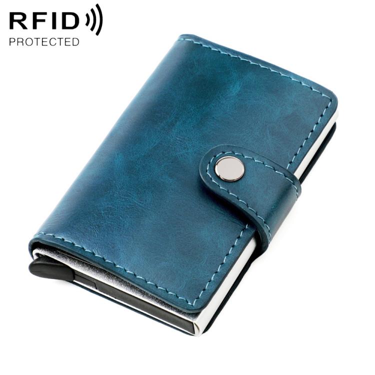 KB238 Oil Wax Texture RFID Aluminum Alloy Multi-card Wallet