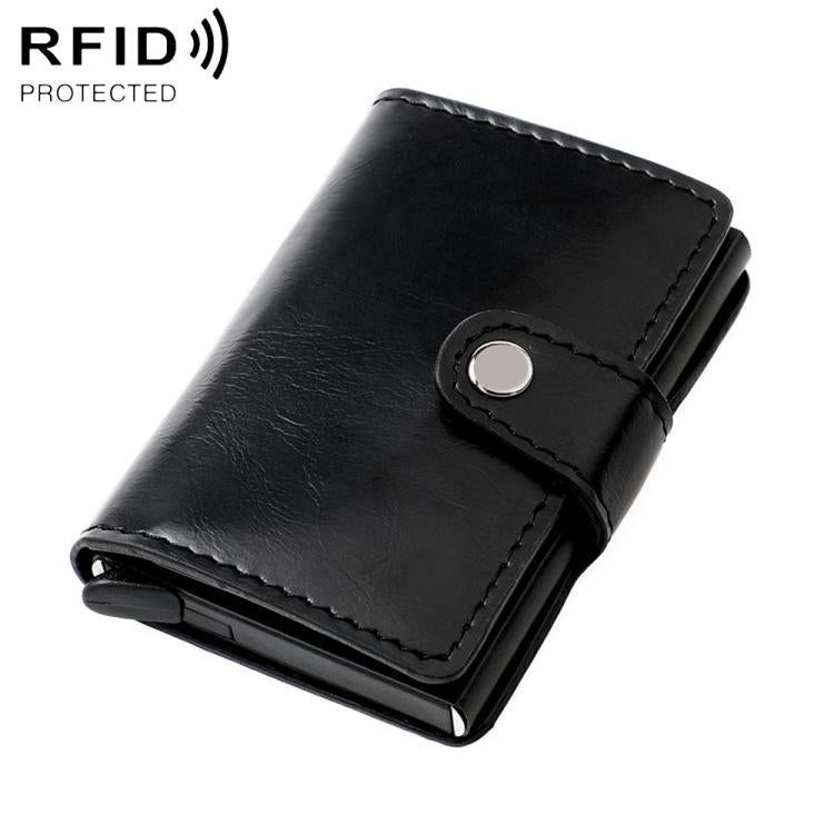 KB238 Oil Wax Texture RFID Aluminum Alloy Multi-card Wallet