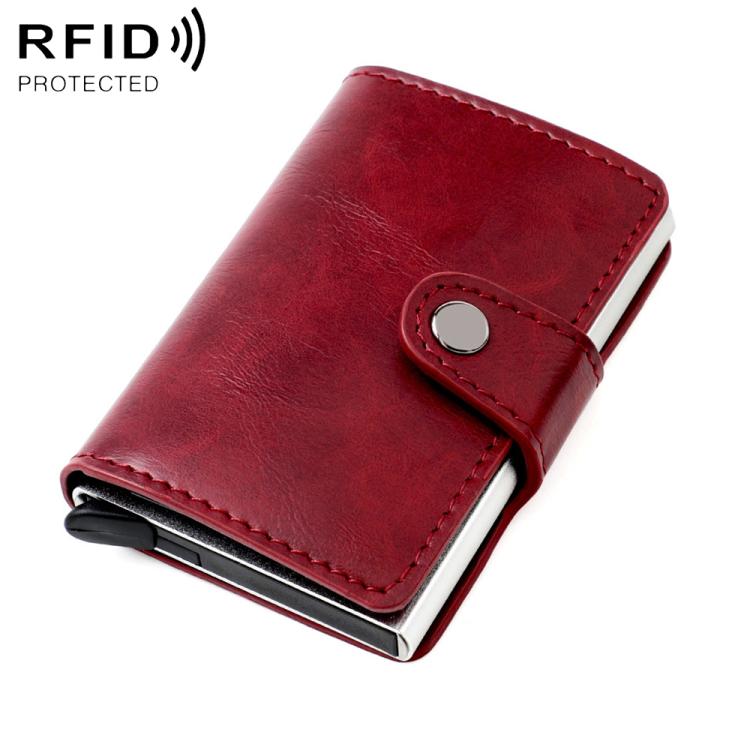 KB238 Oil Wax Texture RFID Aluminum Alloy Multi-card Wallet