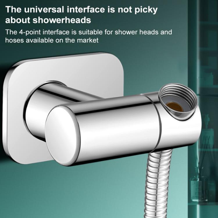 Stainless Steel Drill-Free Shower Head Holder 360 Degree Rotation Adjustable Universal Base