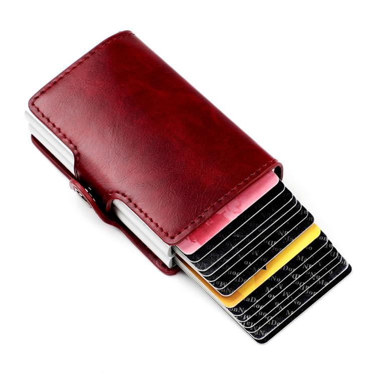 KB251 Oil Wax Texture Double Layer Aluminum Alloy RFID Card Bag