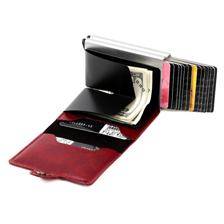 KB251 Oil Wax Texture Double Layer Aluminum Alloy RFID Card Bag