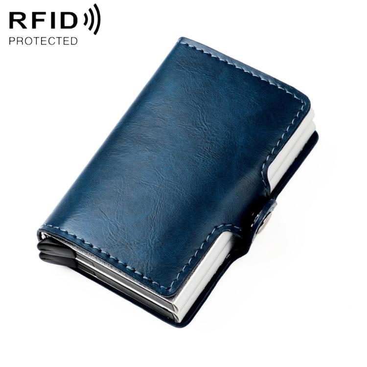 KB251 Oil Wax Texture Double Layer Aluminum Alloy RFID Card Bag