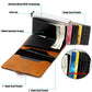 RFID card bag with crazy horse texture, double layer, black and brown leather