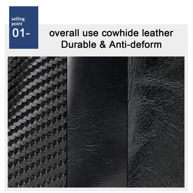 Crazy horse texture RFID card bag in black, double-layer aluminum alloy shell