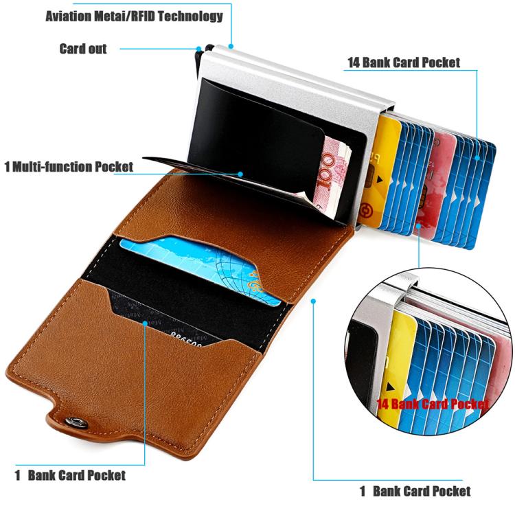 SNKB280 Automatically Pops Up RFID Dual Aluminum Box Card Bag